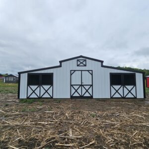 12 x 30 Kentucky style barn with double doors and back doors