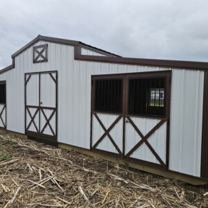 12x30 Kentucky style barn with double doors and back doors and window