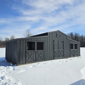 12 x 30 Kentucky style barn with double doors and back doors