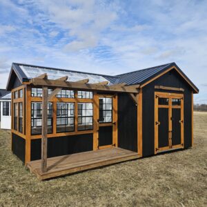 Deluxe greenhouse 12x20 greenhouse, Garden shed combo