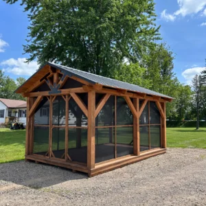 Timber frame gazebo 12 x 18 Timber frame, with screen