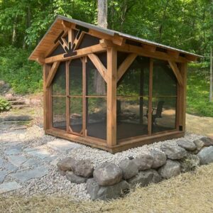 Timber frame gazebo 12 x 12 Timber frame, with screen