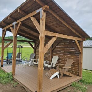 Monoslope Timber frame gazebo 12 x 18 with poly floor