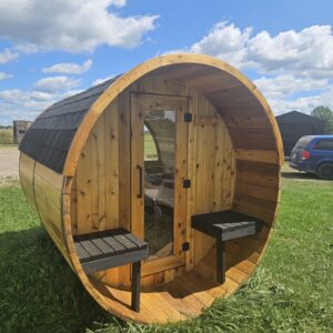 4-6 Person Barrel Sauna with porch