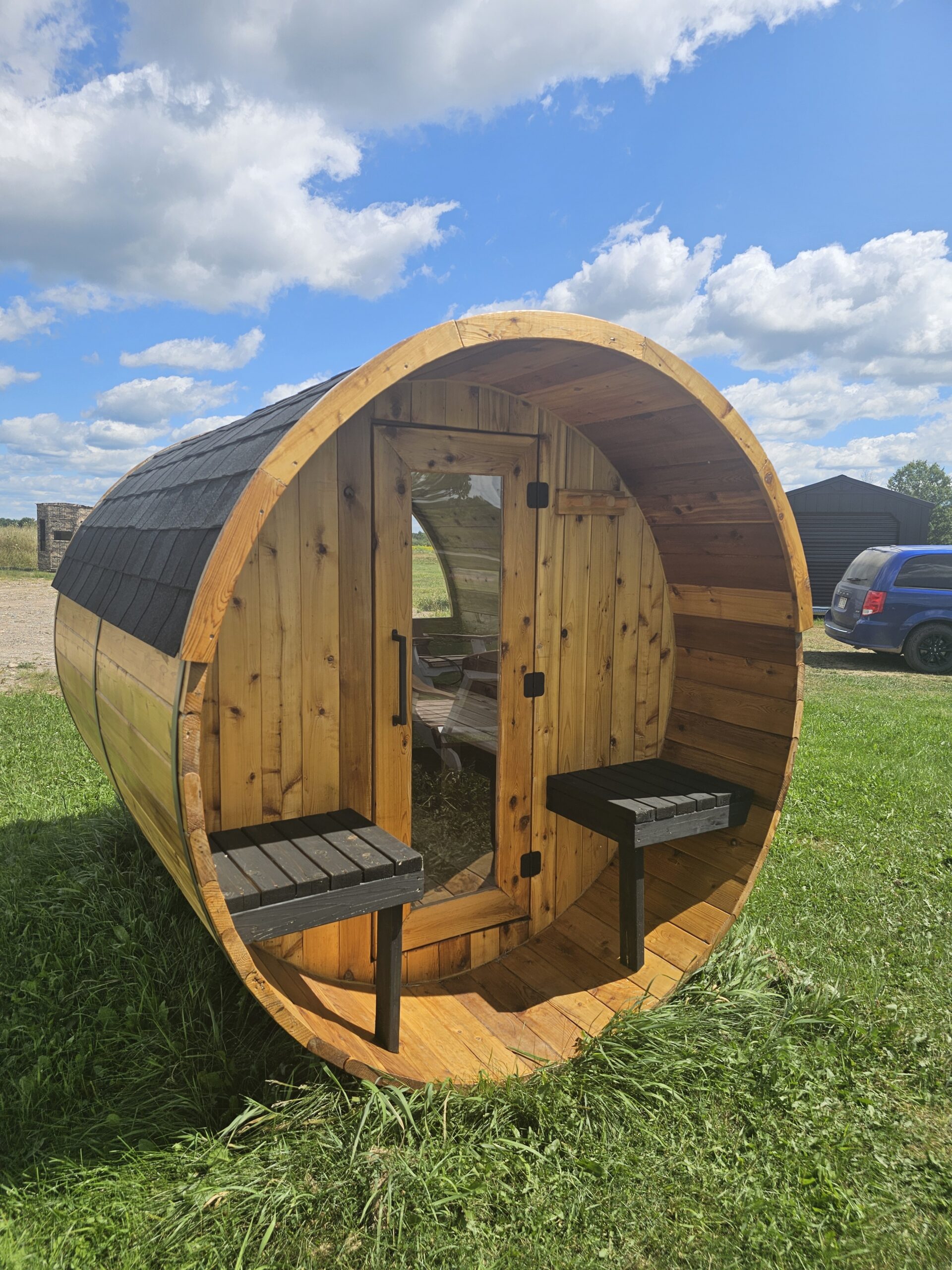 4-6 Person Barrel Sauna with porch